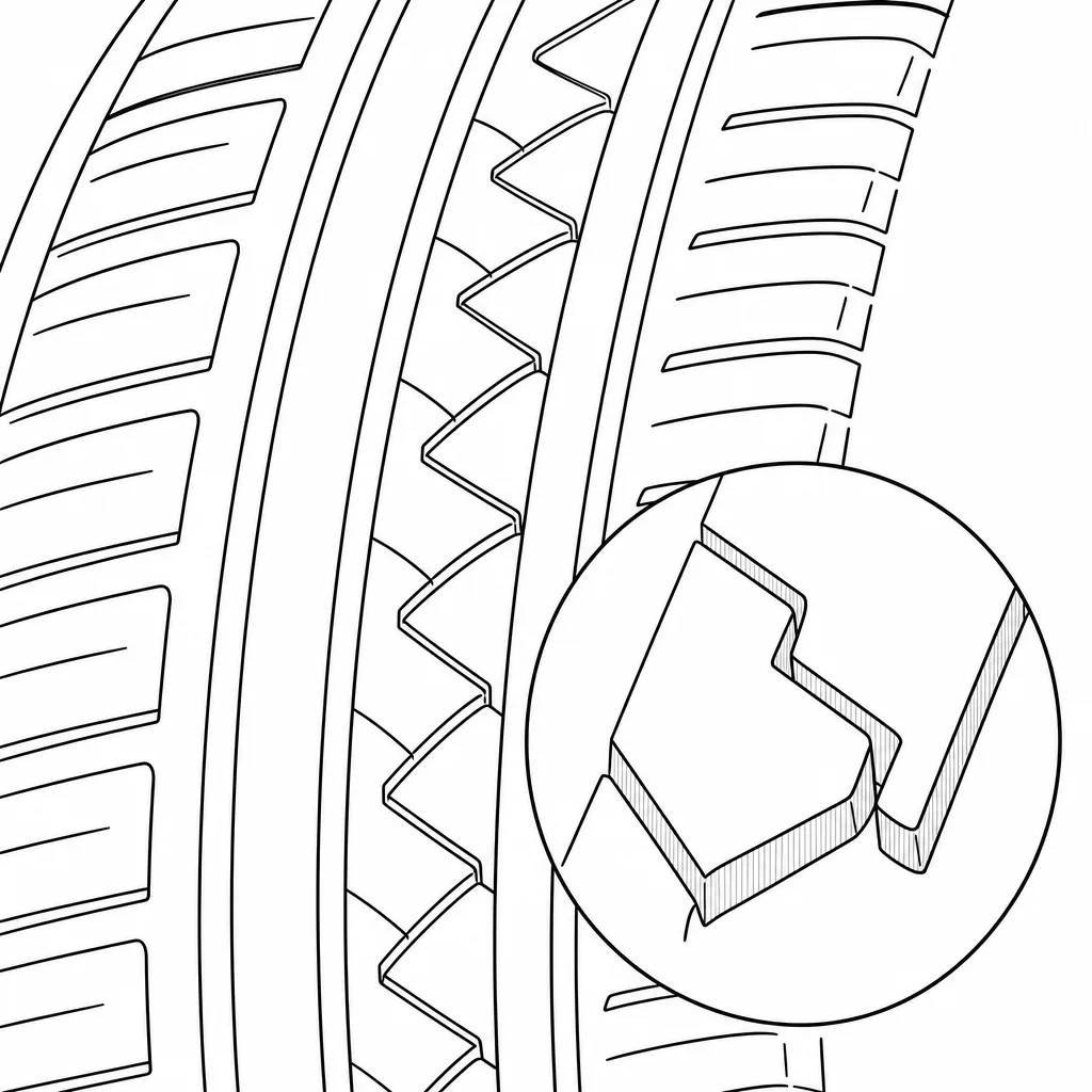 Schéma illustratif : Contours anguleux des éléments intermédiaires