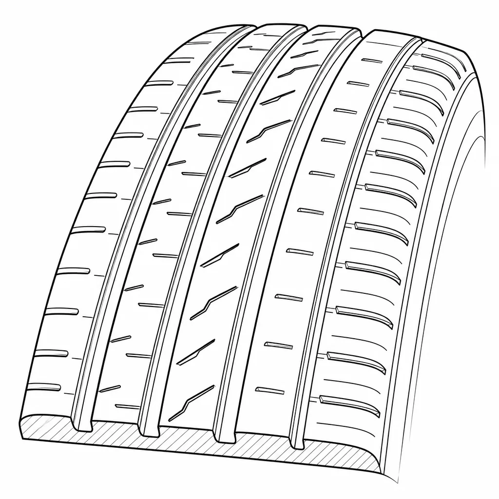 Schéma illustratif : Bandes étroites séparées par les quatre canaux circonférentiels