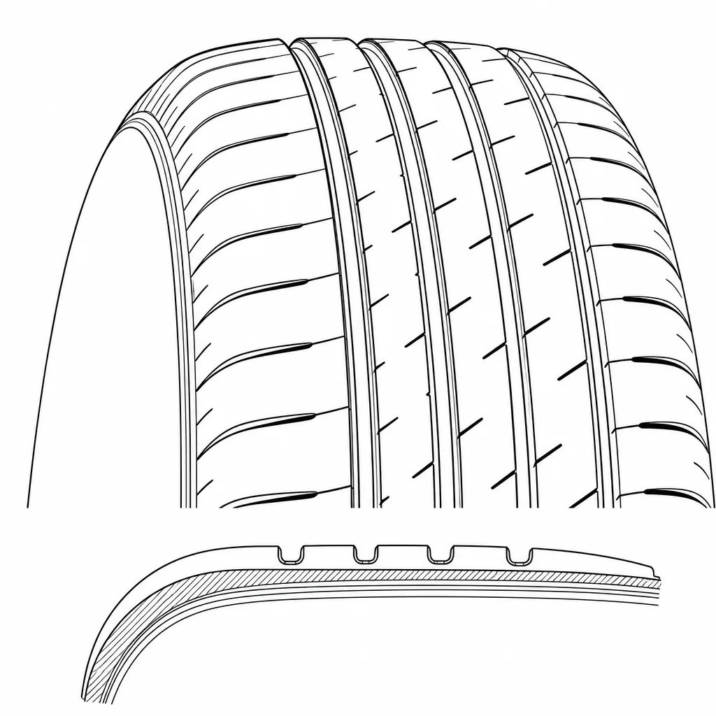 Schéma illustratif : Contour d’épaule arrondi