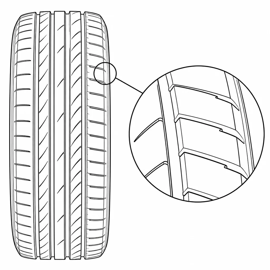 Schéma illustratif : Encoches d’épaule obliques formant des ligaments de longueur inégale