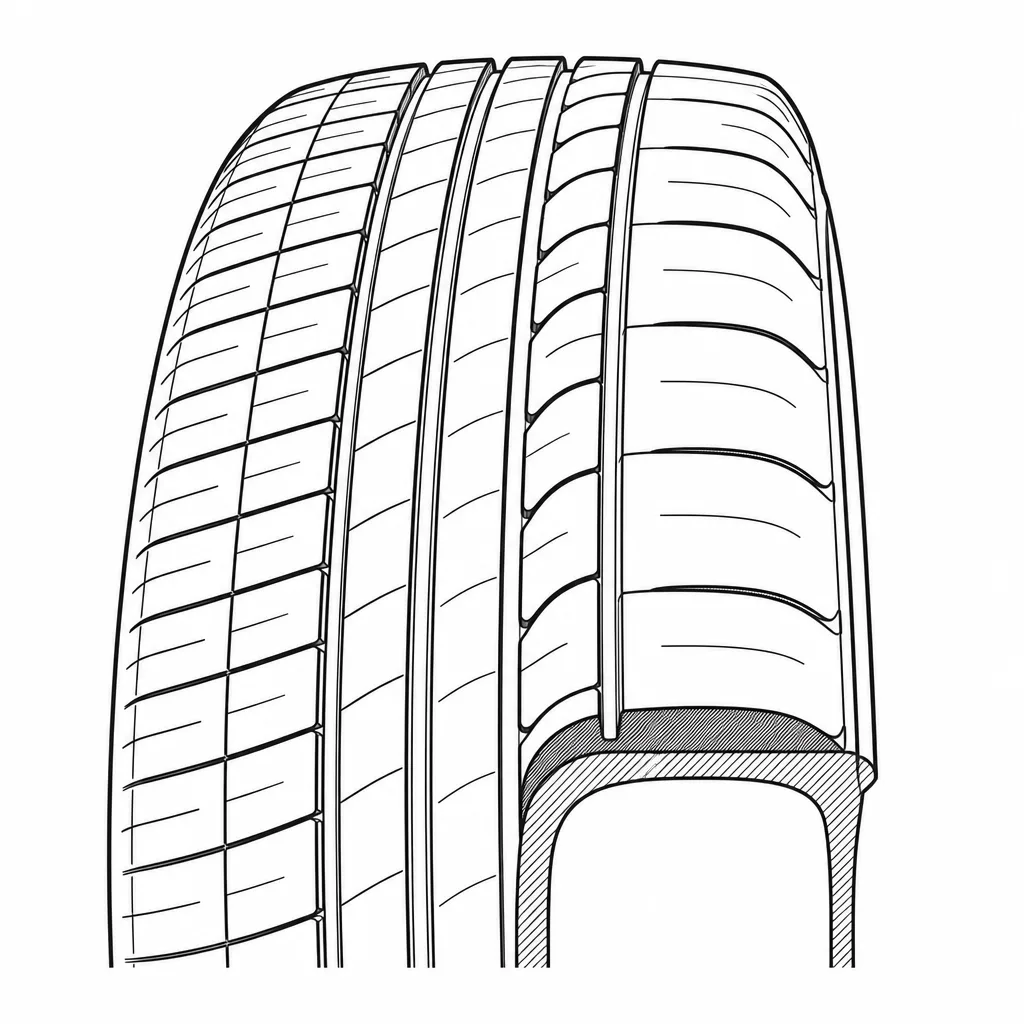 Schéma illustratif : Répartition dissymétrique du taux de gomme entre les deux épaules