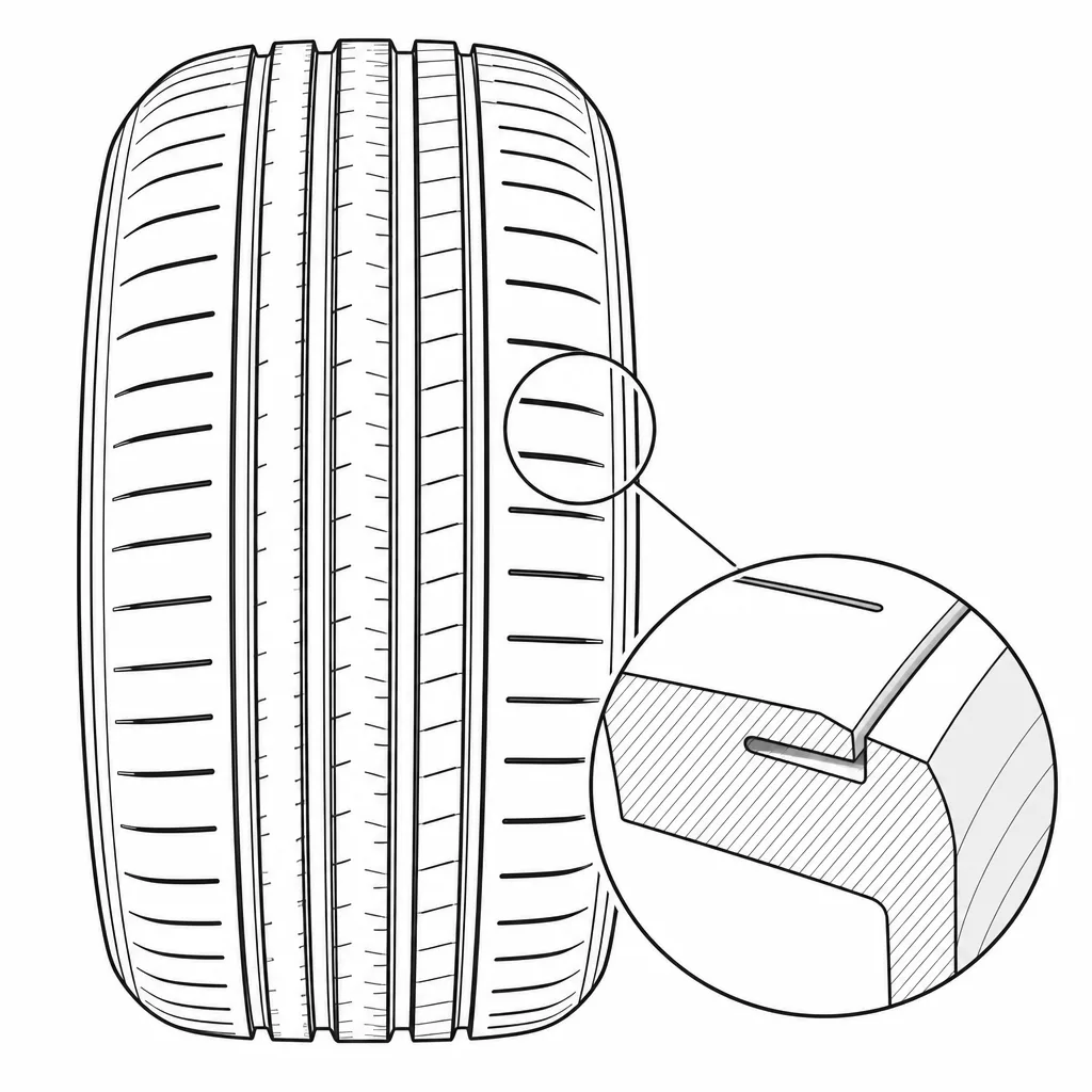 Schéma illustratif : Encoches courtes terminées dans les blocs d’épaule