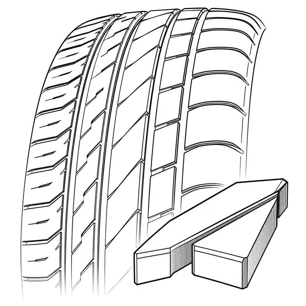 Schéma illustratif : Pavés centraux allongés à contours obliques