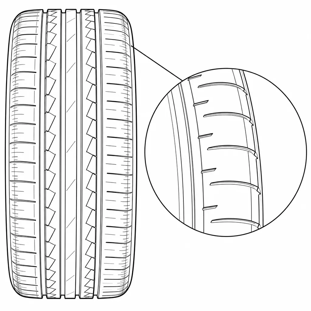 Schéma illustratif : Épaules semi-continues à petites encoches répétées