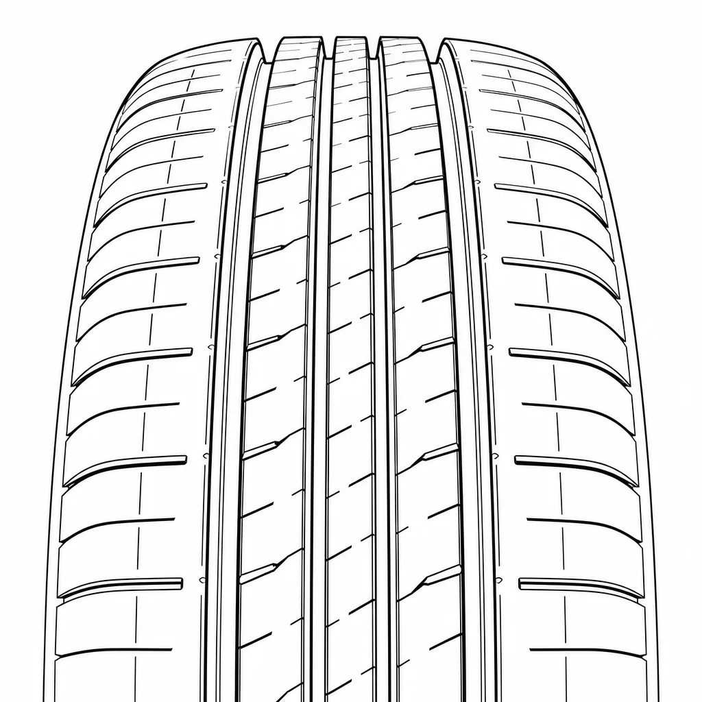 Schéma illustratif : Quatre rainures circonférentielles séparant la couronne en cinq bandes porteuses relativement étroites