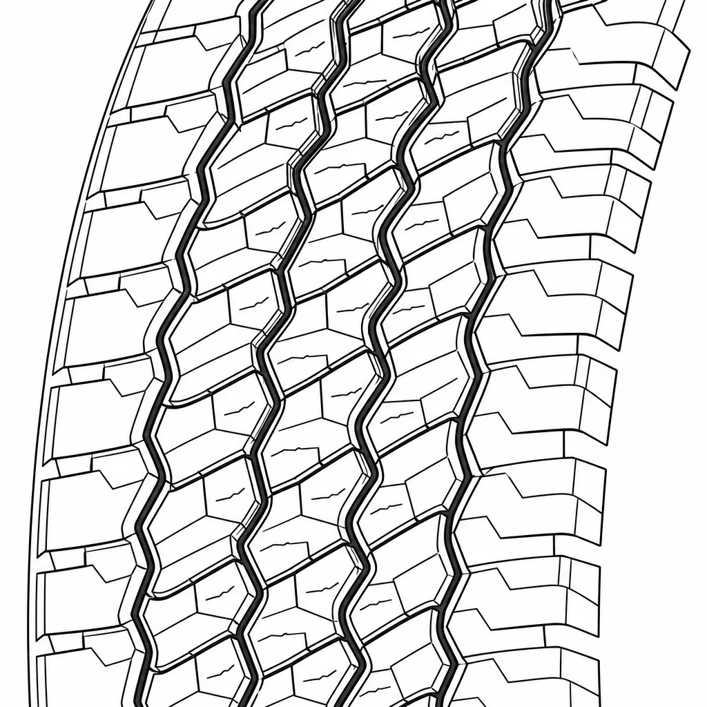 Schéma illustratif : Zone centrale composée de petits blocs polygonaux rapprochés, sans nervure continue