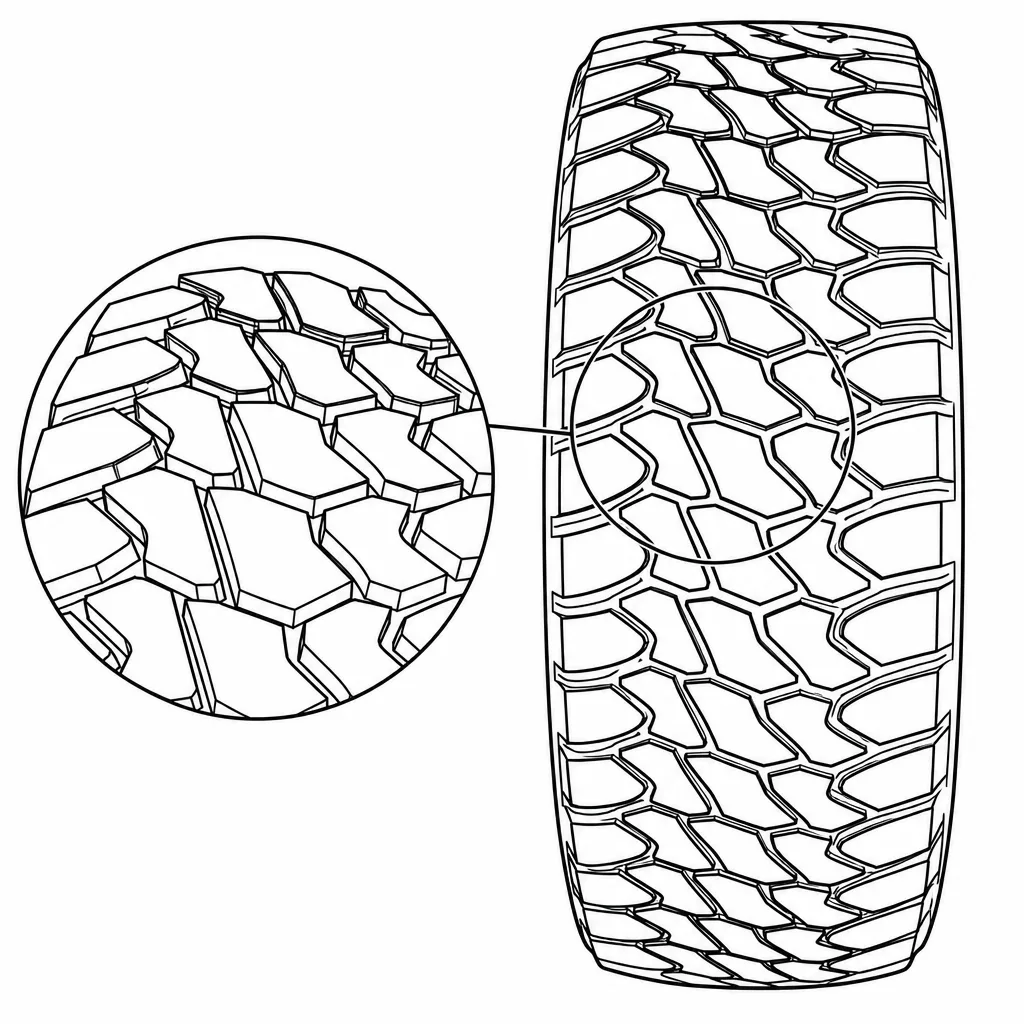 Schéma illustratif : Blocs centraux polygonaux disposés en quinconce