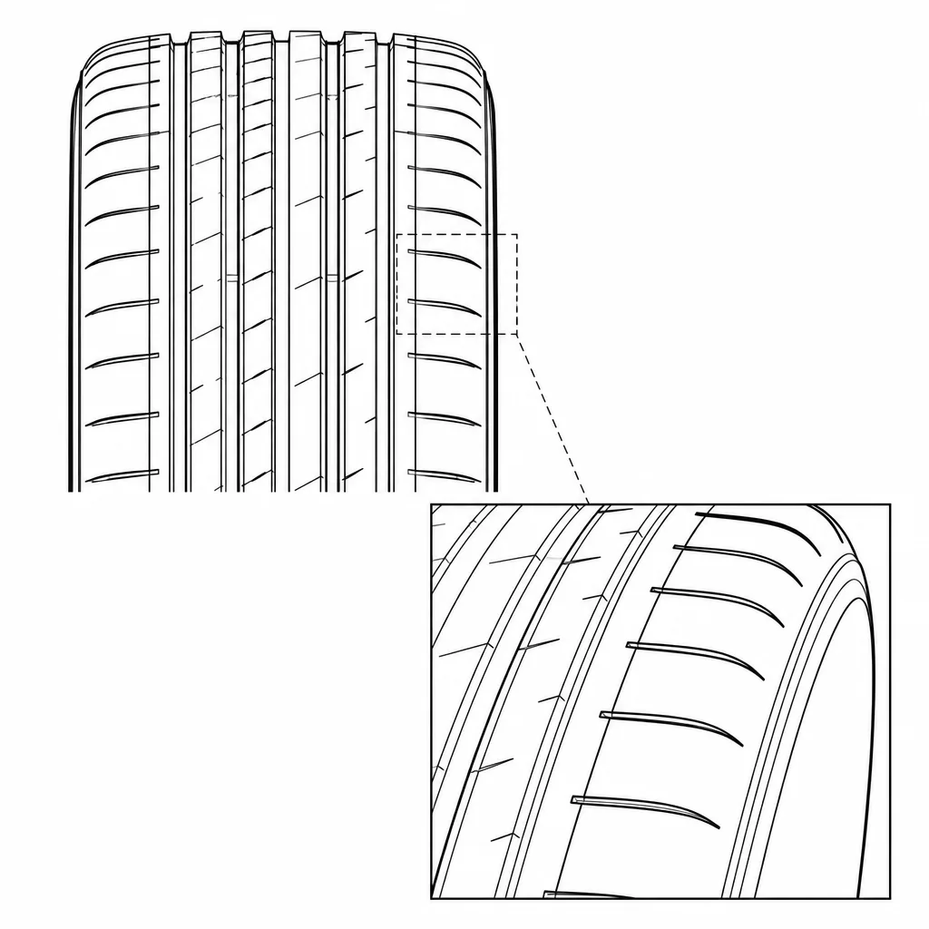 Schéma illustratif : Épaules semi-continues à encoches transversales régulièrement espacées