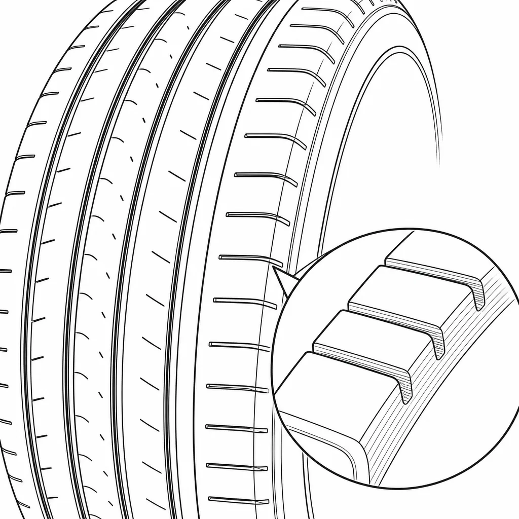 Schéma illustratif : Épaules semi-continues munies de courtes entailles transversales