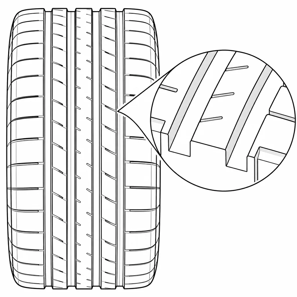 Schéma illustratif : Entailles obliques courtes de densité moyenne