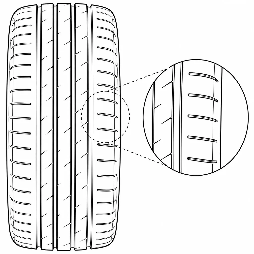 Schéma illustratif : Épaules semi-continues à encoches régulières