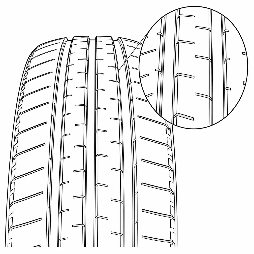Schéma illustratif : Ponts de gomme peu interrompus dans les éléments médians