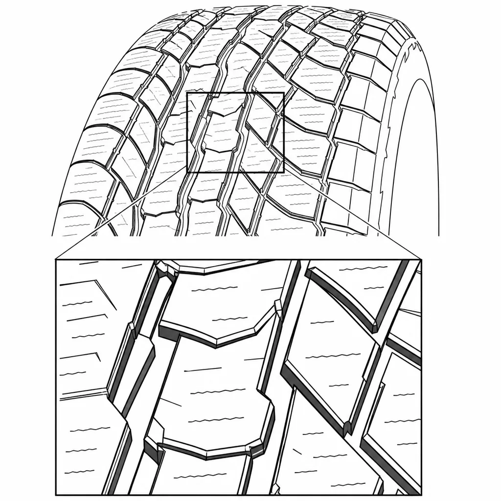 Schéma illustratif : Joints décalés entre les rangées de pavés polygonaux