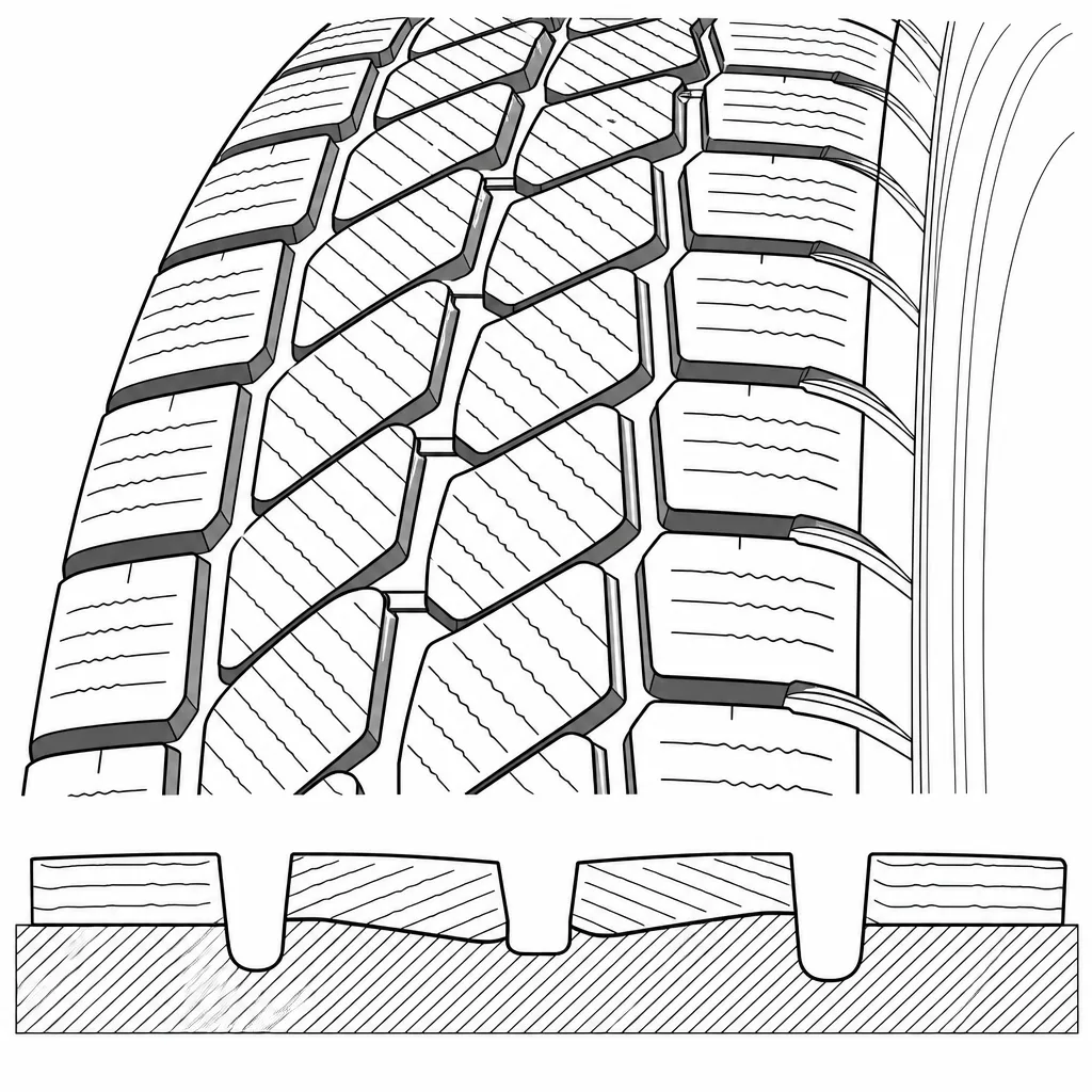 Schéma illustratif : Rapport creux-gomme élevé entre les rangées centrales