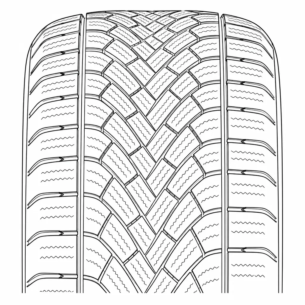 Schéma illustratif : Épaules à forte proportion de gomme, traversées par des entailles obliques relativement étroites
