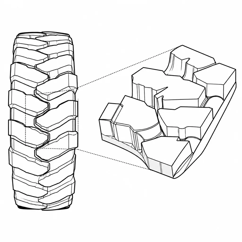 Schéma illustratif : Larges creux entre les rangées de pavés