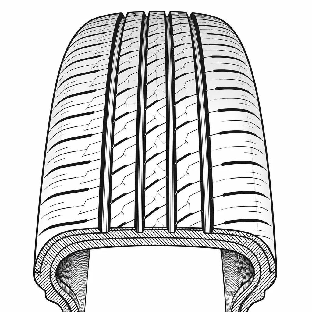 Schéma illustratif : Différence de taux de gomme entre le centre finement fractionné et les épaules semi-continues