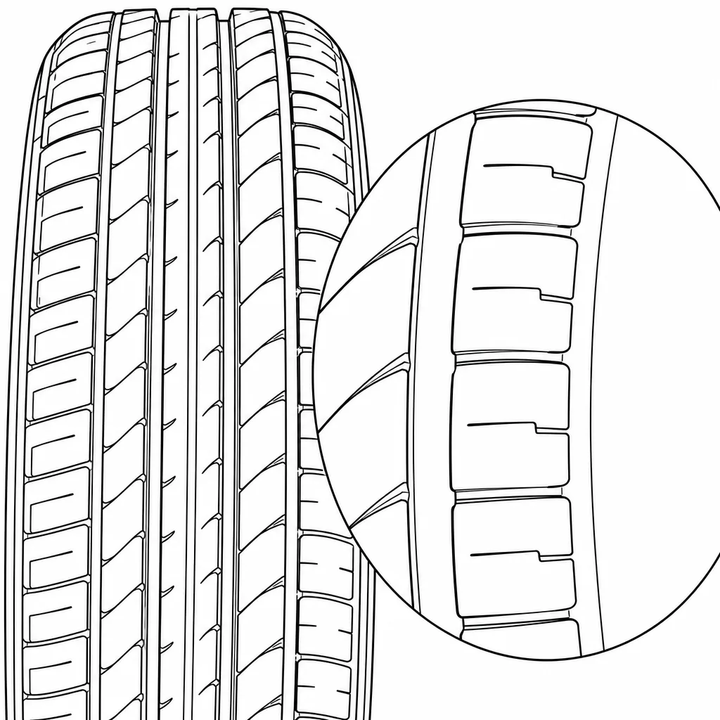 Schéma illustratif : Épaules semi-continues à fort rapport plein-creux et encoches courtes