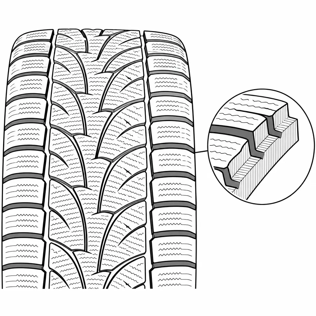 Schéma illustratif : Blocs d’épaule séparés par de larges encoches