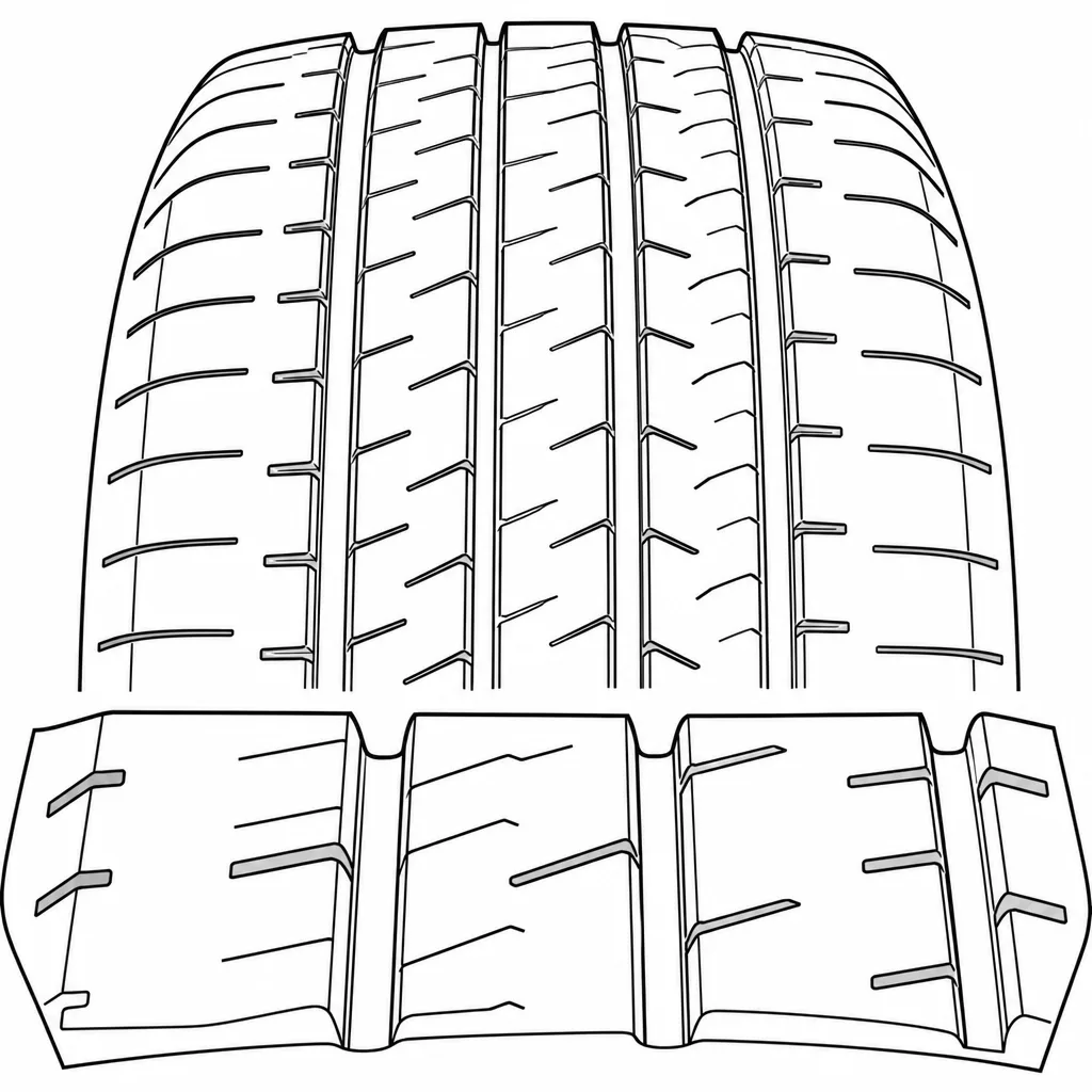 Schéma illustratif : Épaules longitudinales semi-continues interrompues par des encoches transversales