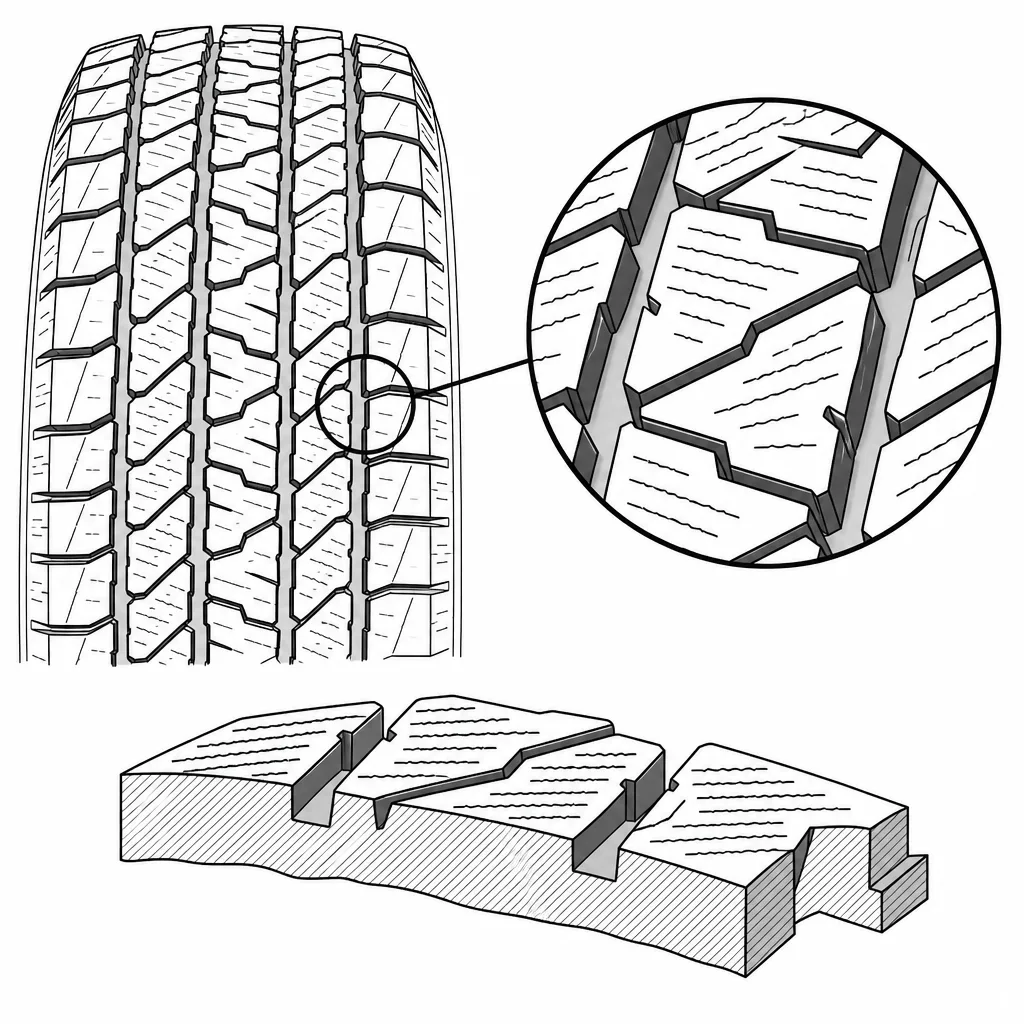 Schéma illustratif : Multiplication des fines incisions dans chaque pavé polygonal