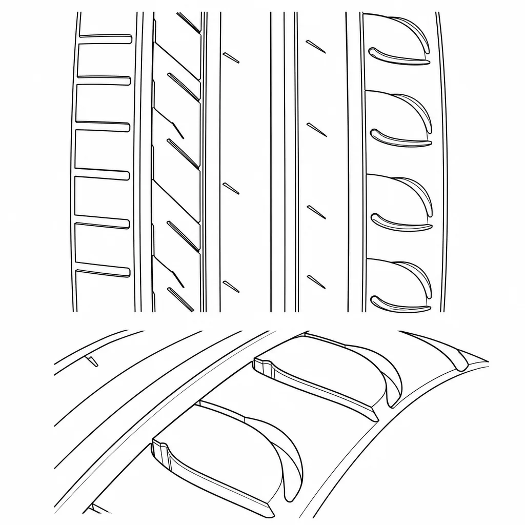 Schéma illustratif : Rangées d’épaule composées de blocs larges séparés par des encoches débouchantes