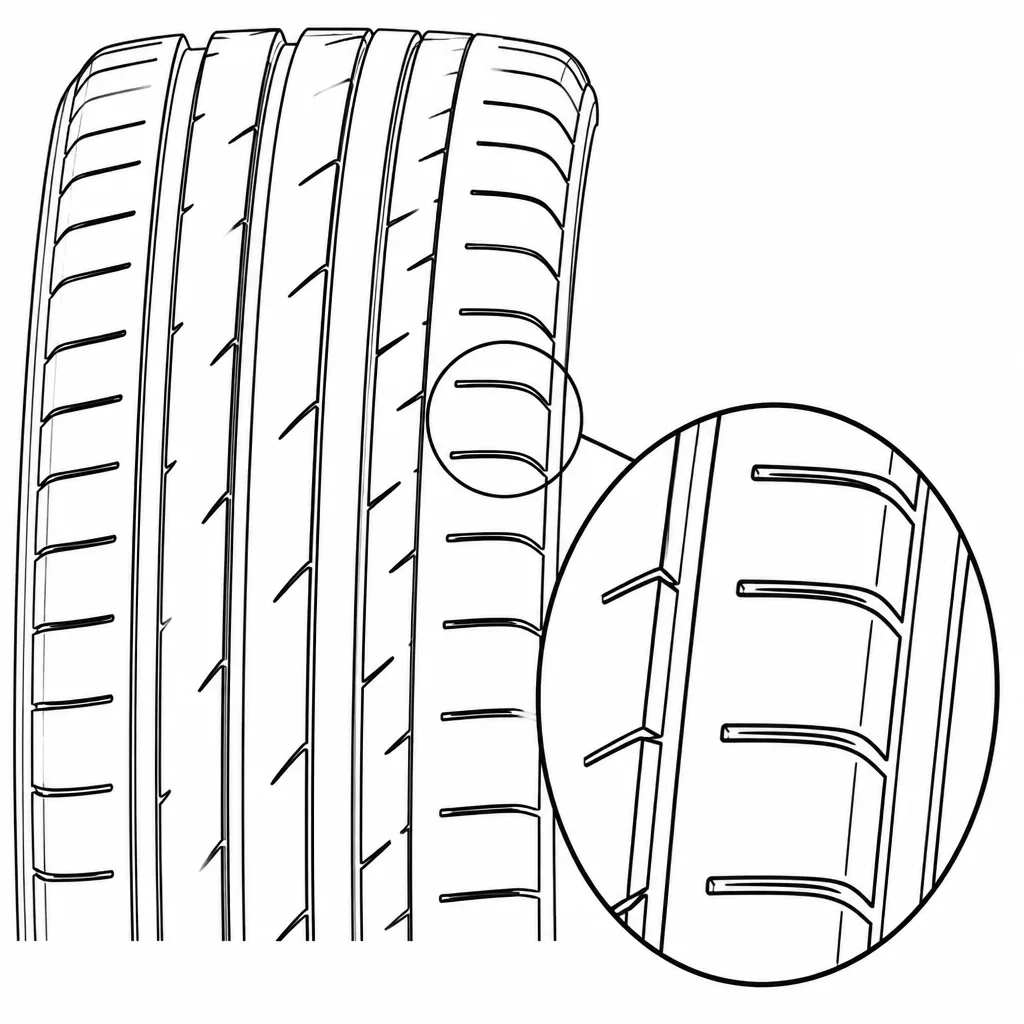 Schéma illustratif : Épaules à forte proportion de gomme et entailles courtes