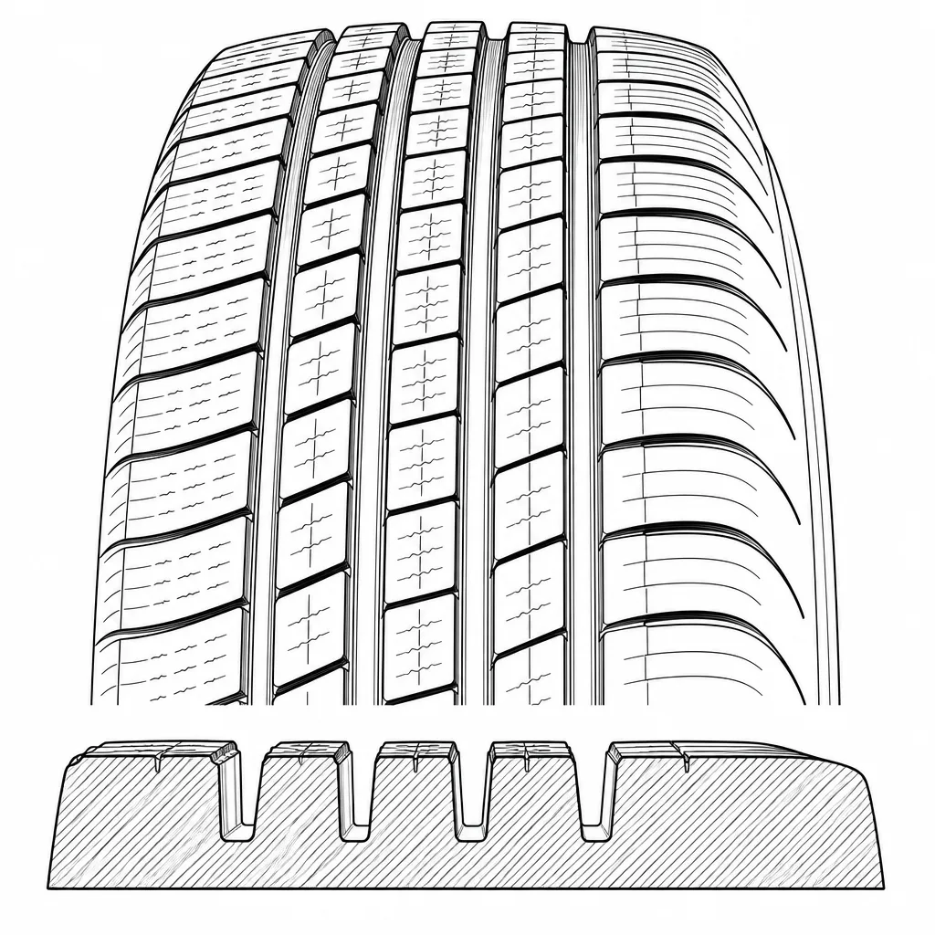 Schéma illustratif : Séparations entre les rangées par les quatre rainures principales