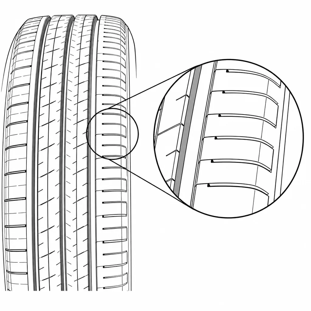 Schéma illustratif : Pavés d’épaule allongés transversalement et séparés par des encoches rapprochées