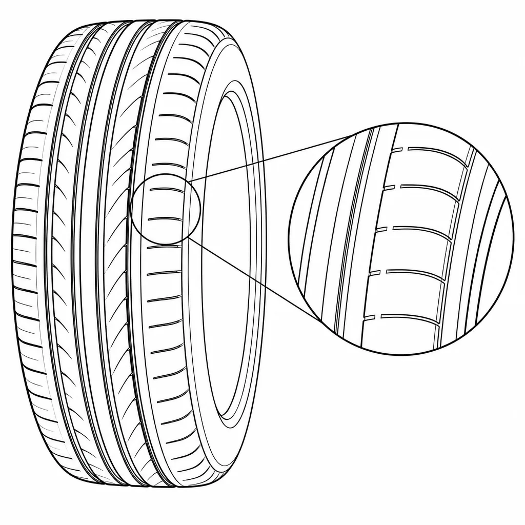 Schéma illustratif : Épaules semi-continues à petites encoches transversales régulières