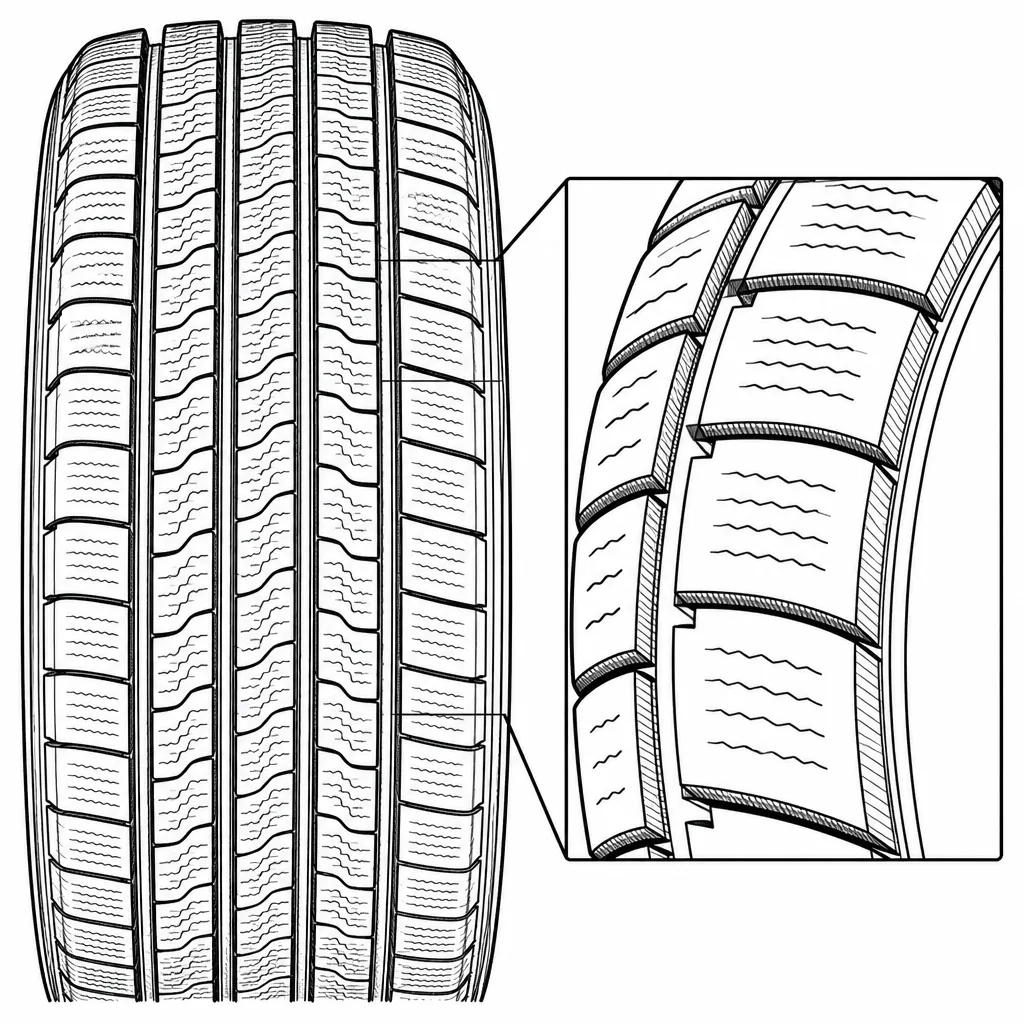 Schéma illustratif : Épaules semi-continues séparées par des encoches courtes