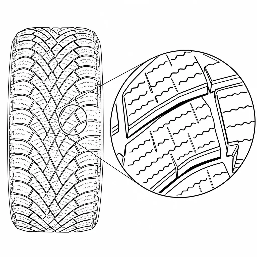Schéma illustratif : Fines languettes de gomme délimitées à l’intérieur des blocs