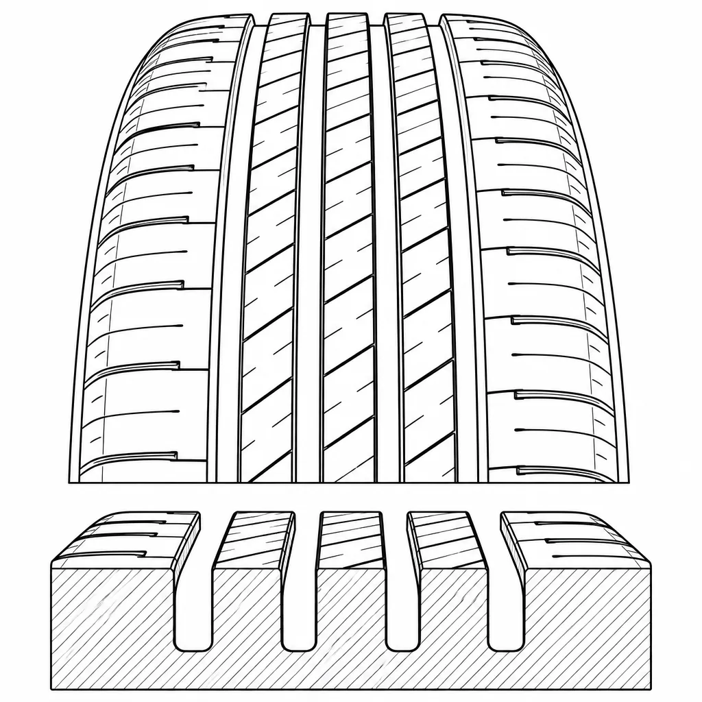 Schéma illustratif : Quatre volumes longitudinaux rectilignes et parallèles