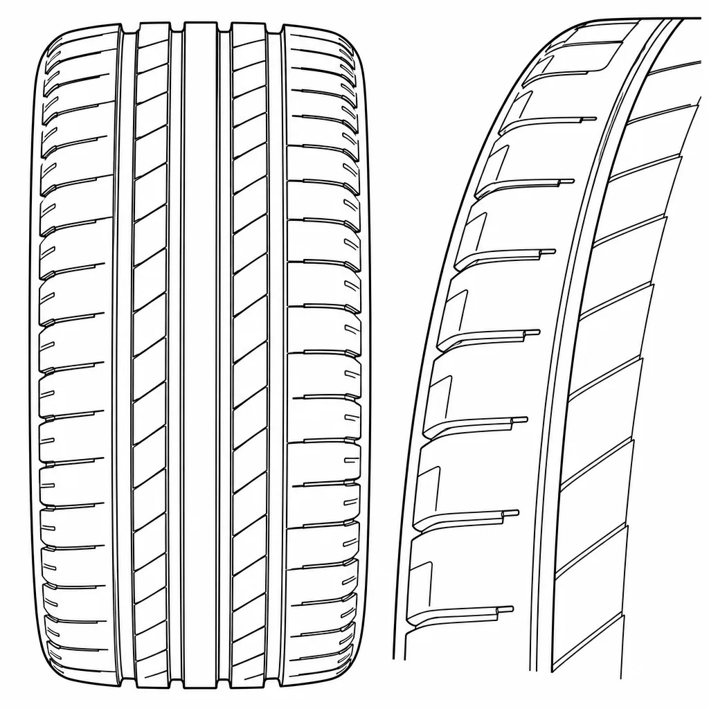 Schéma illustratif : Pavés d’épaule allongés avec encoches périodiques