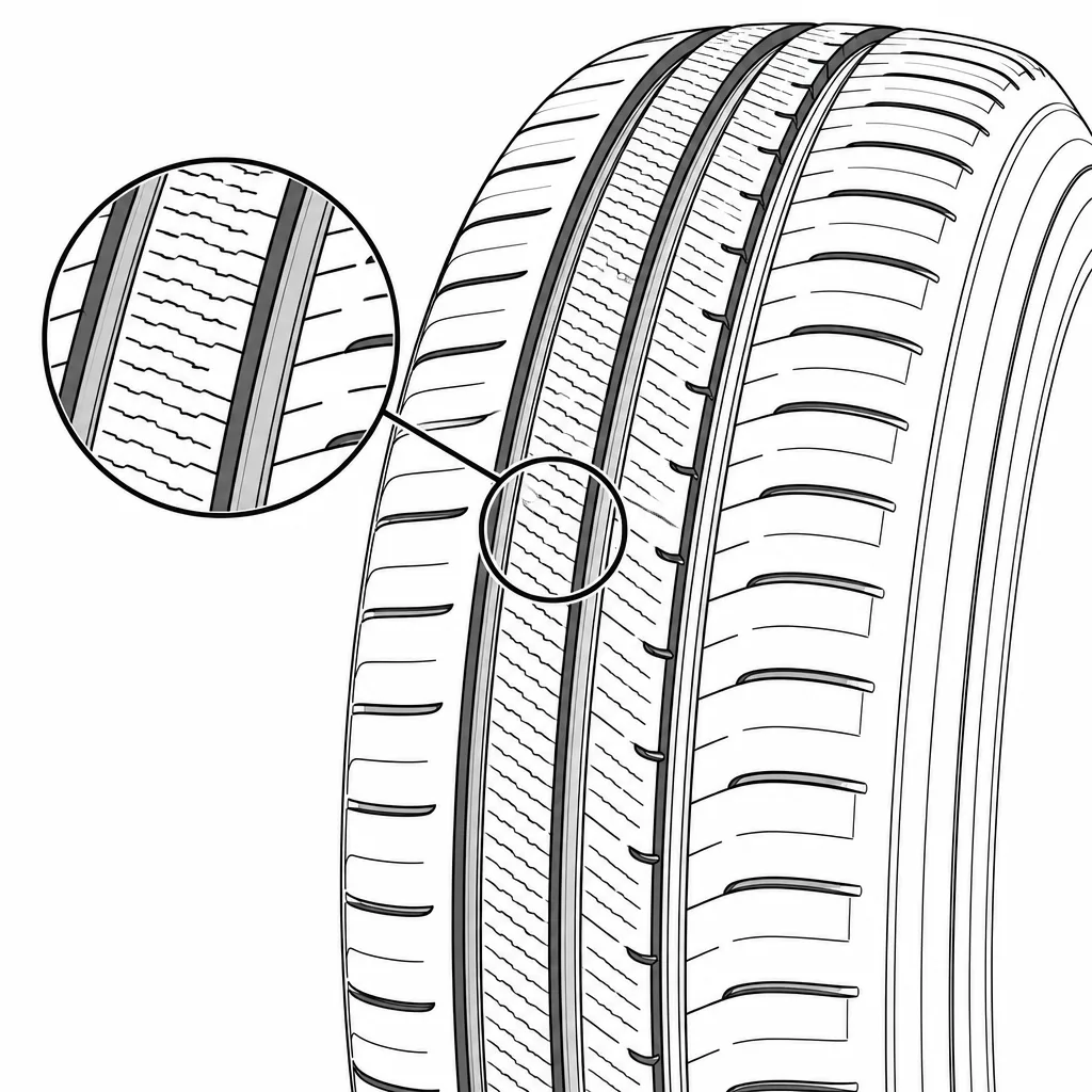 Schéma illustratif : Fines incisions nombreuses dans les bandes médianes étroites