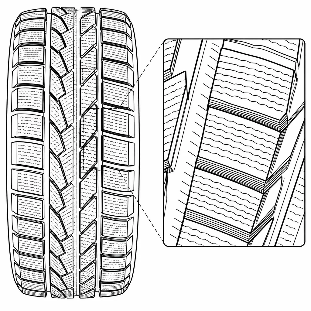 Schéma illustratif : Multiples lamelles fines concentrées dans les blocs centraux et adjacents