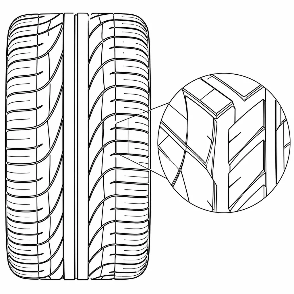 Schéma illustratif : Sommets aigus des blocs intermédiaires en chevrons