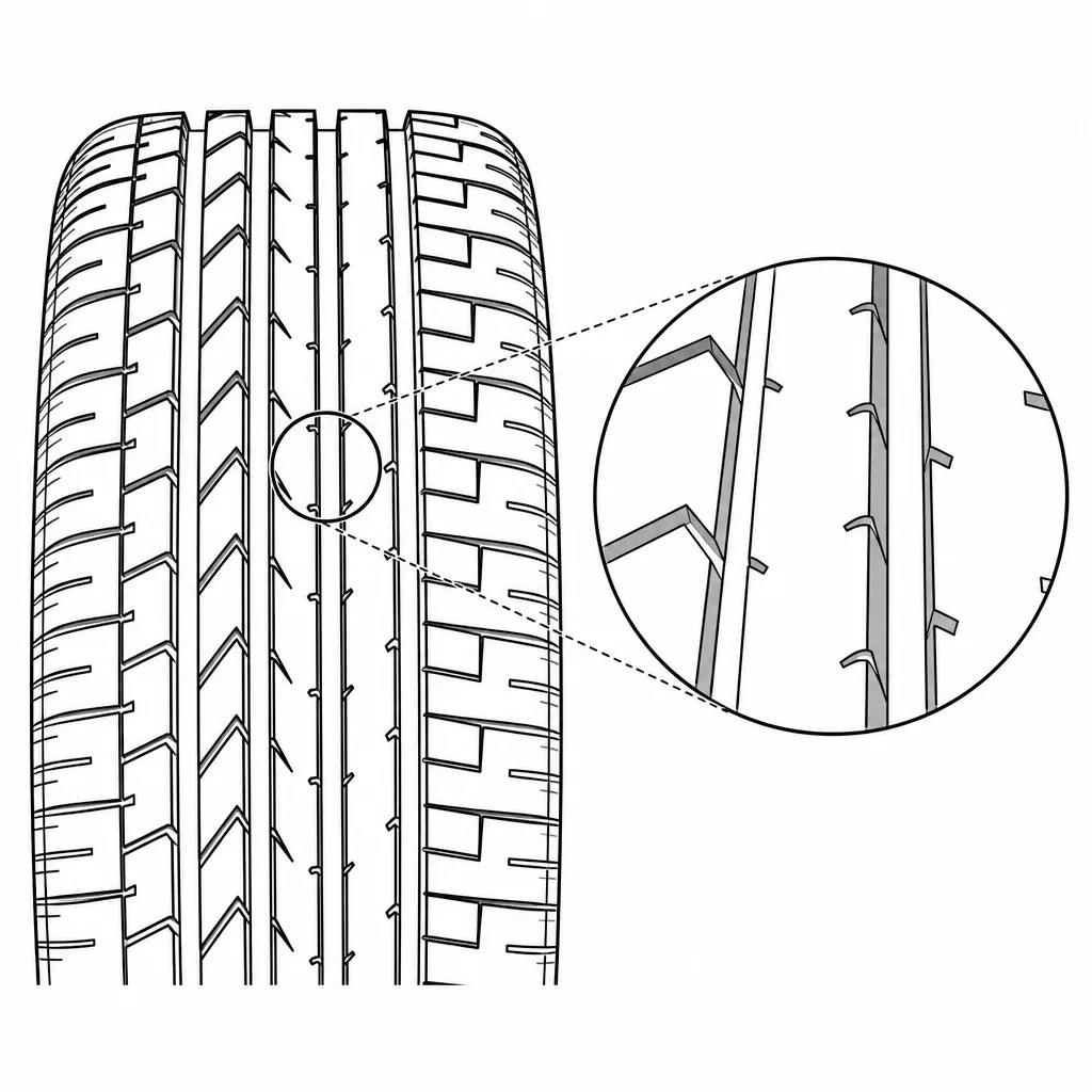 Schéma illustratif : Élément axial étroit entaillé sans séparation complète