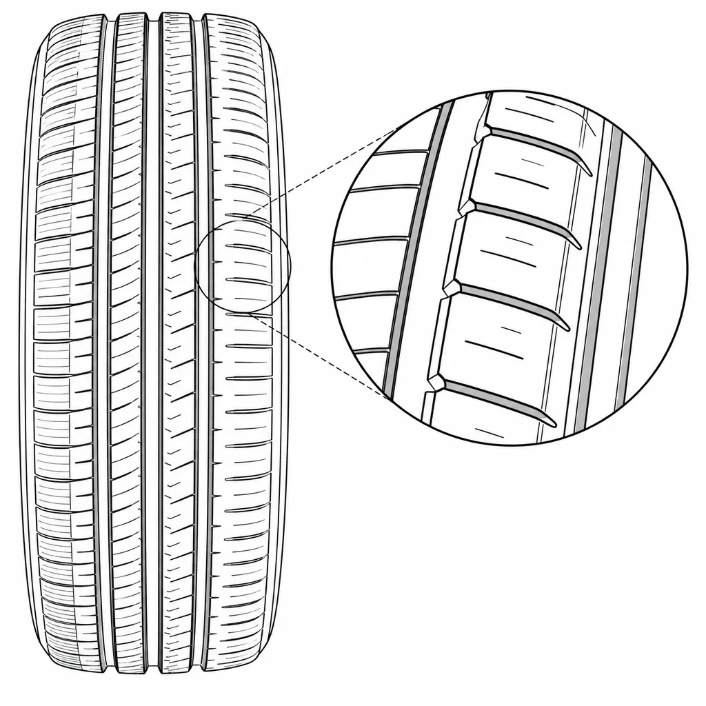 Schéma illustratif : Épaules semi-continues séparées par des encoches régulières
