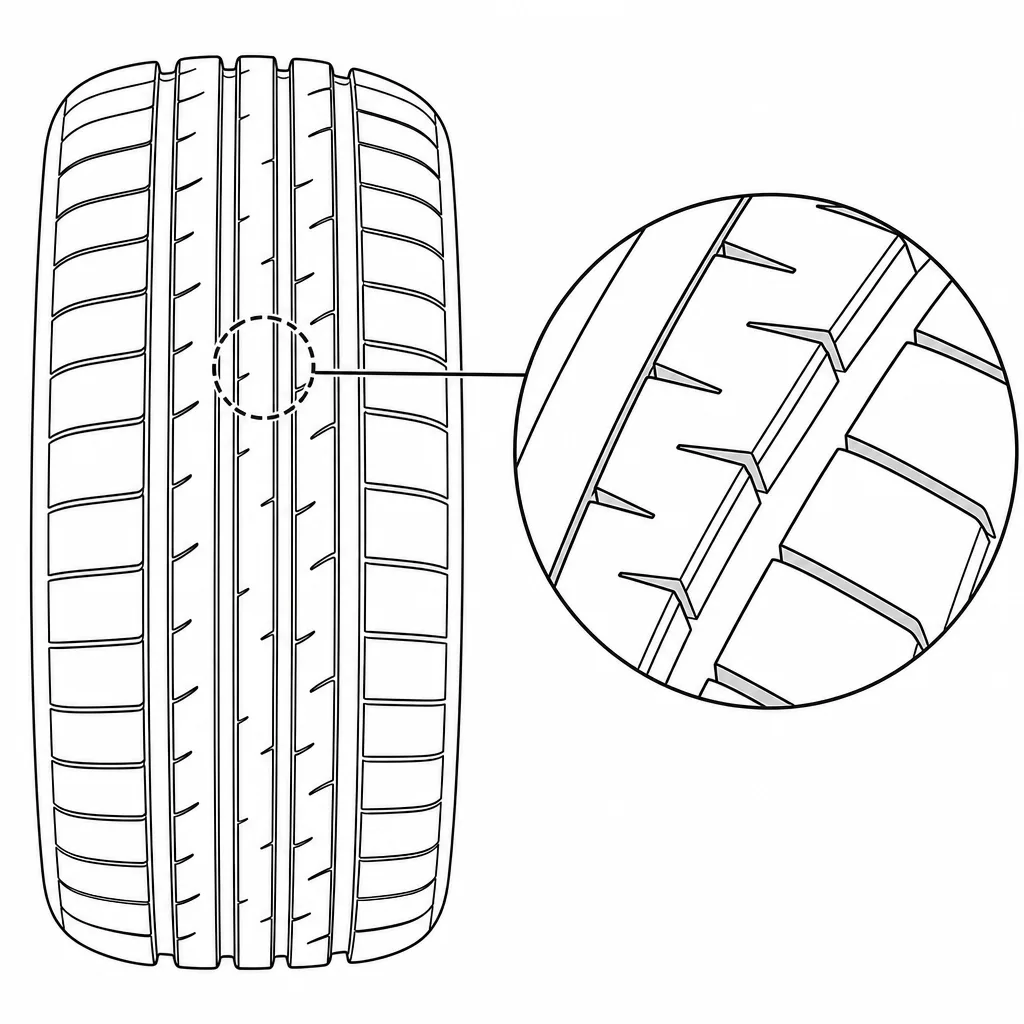 Schéma illustratif : Entailles courtes sur les pavés allongés