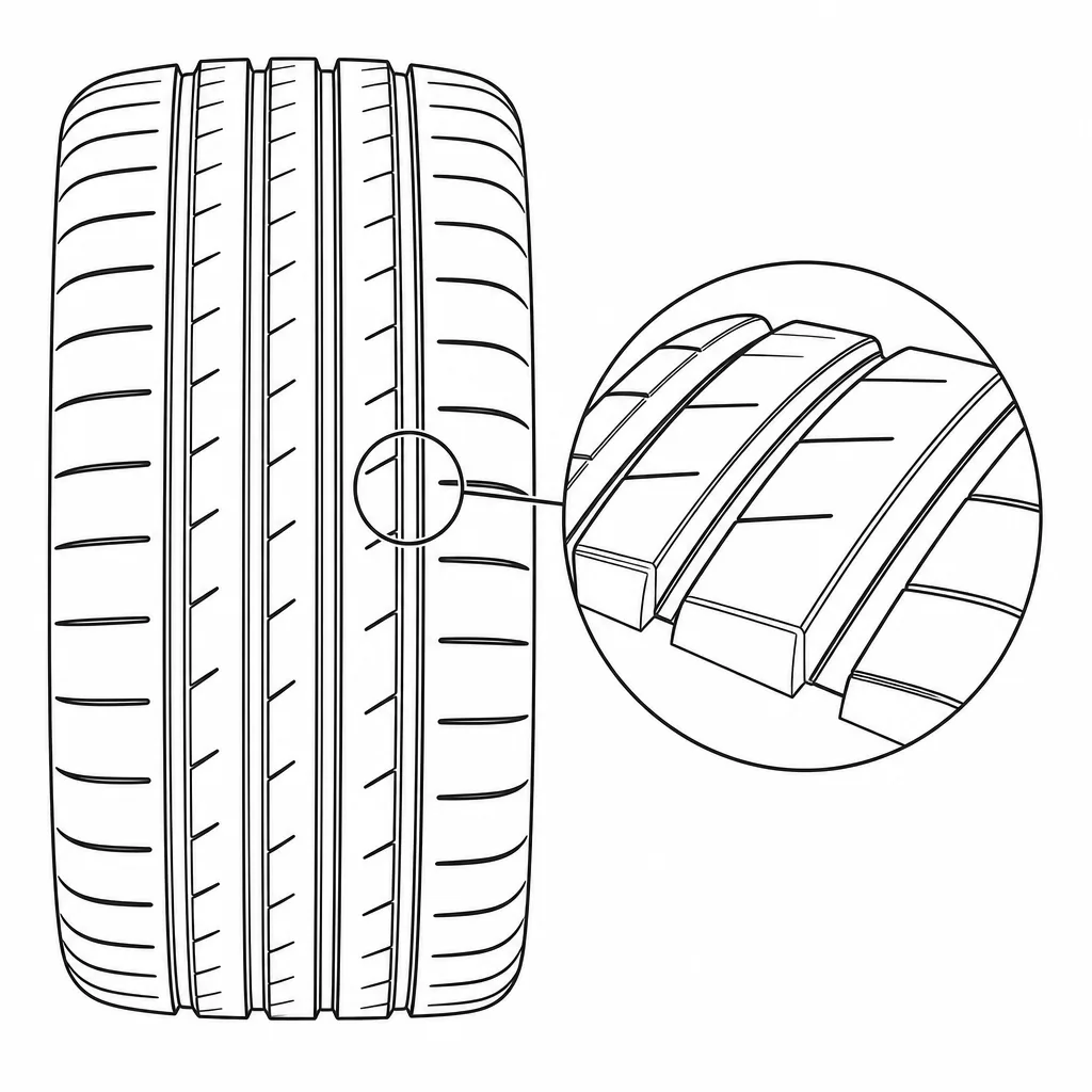 Schéma illustratif : Faible densité d’incisions et forte proportion de gomme pleine