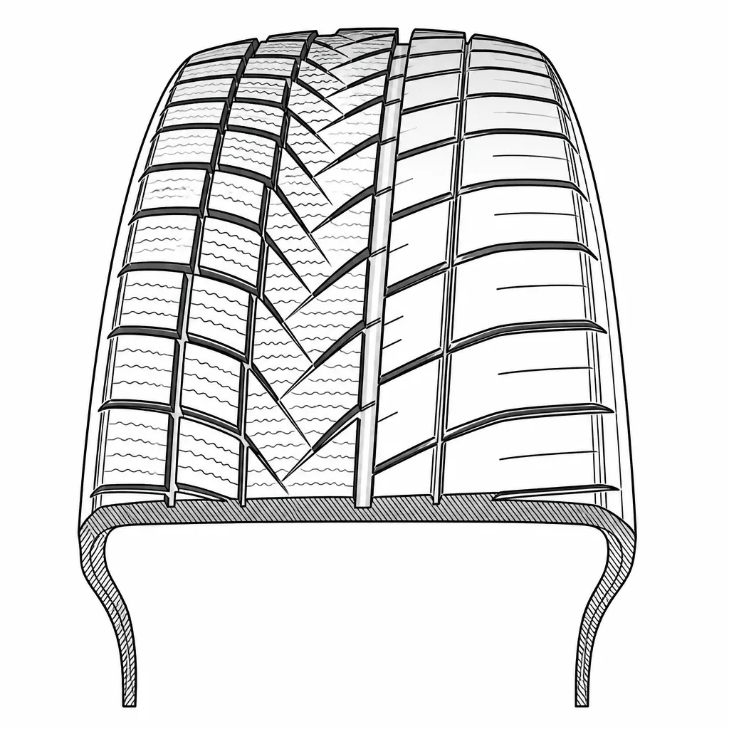 Schéma illustratif : Répartition asymétrique du volume de gomme entre les deux moitiés