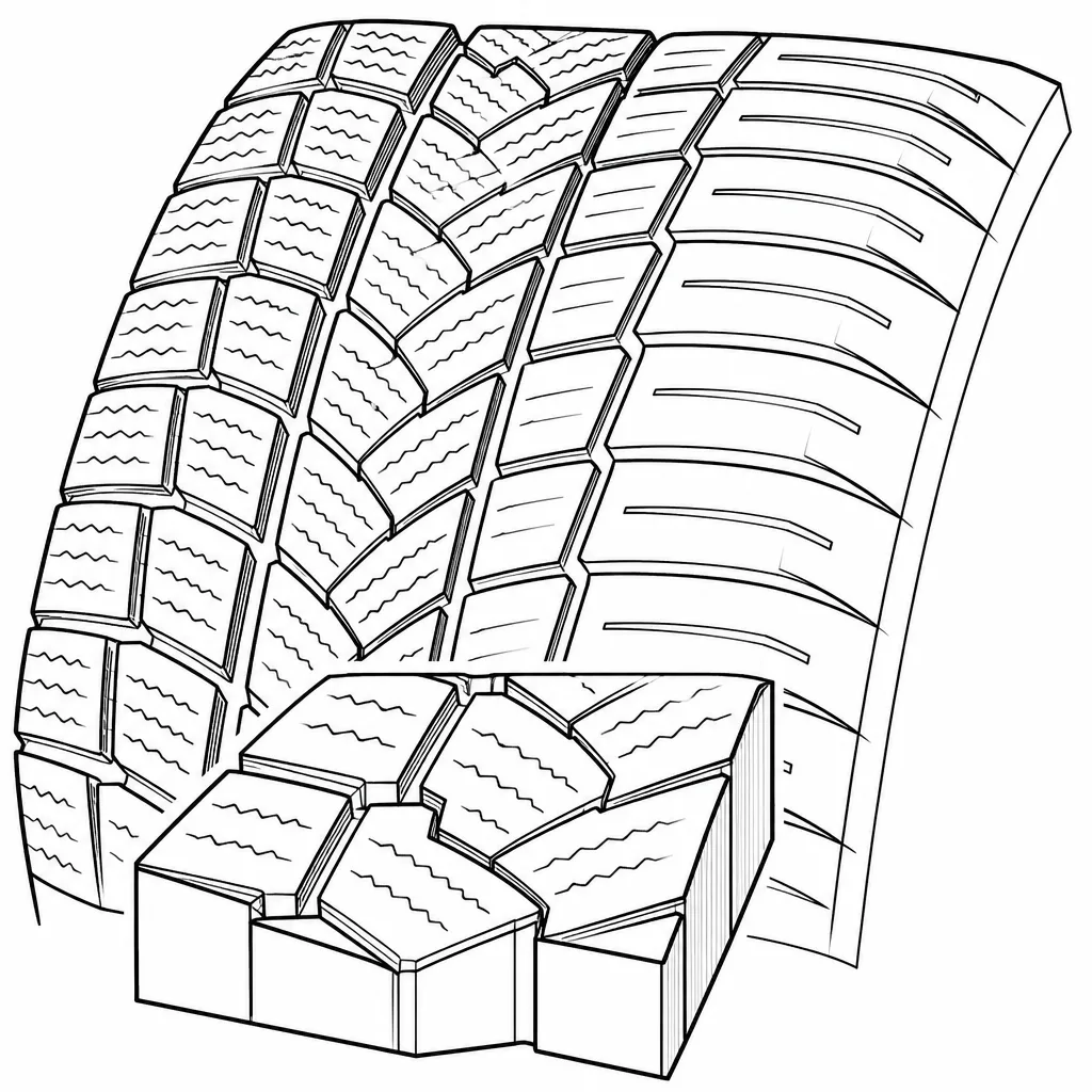 Schéma illustratif : Contours polygonaux étagés et limites de blocs non alignées