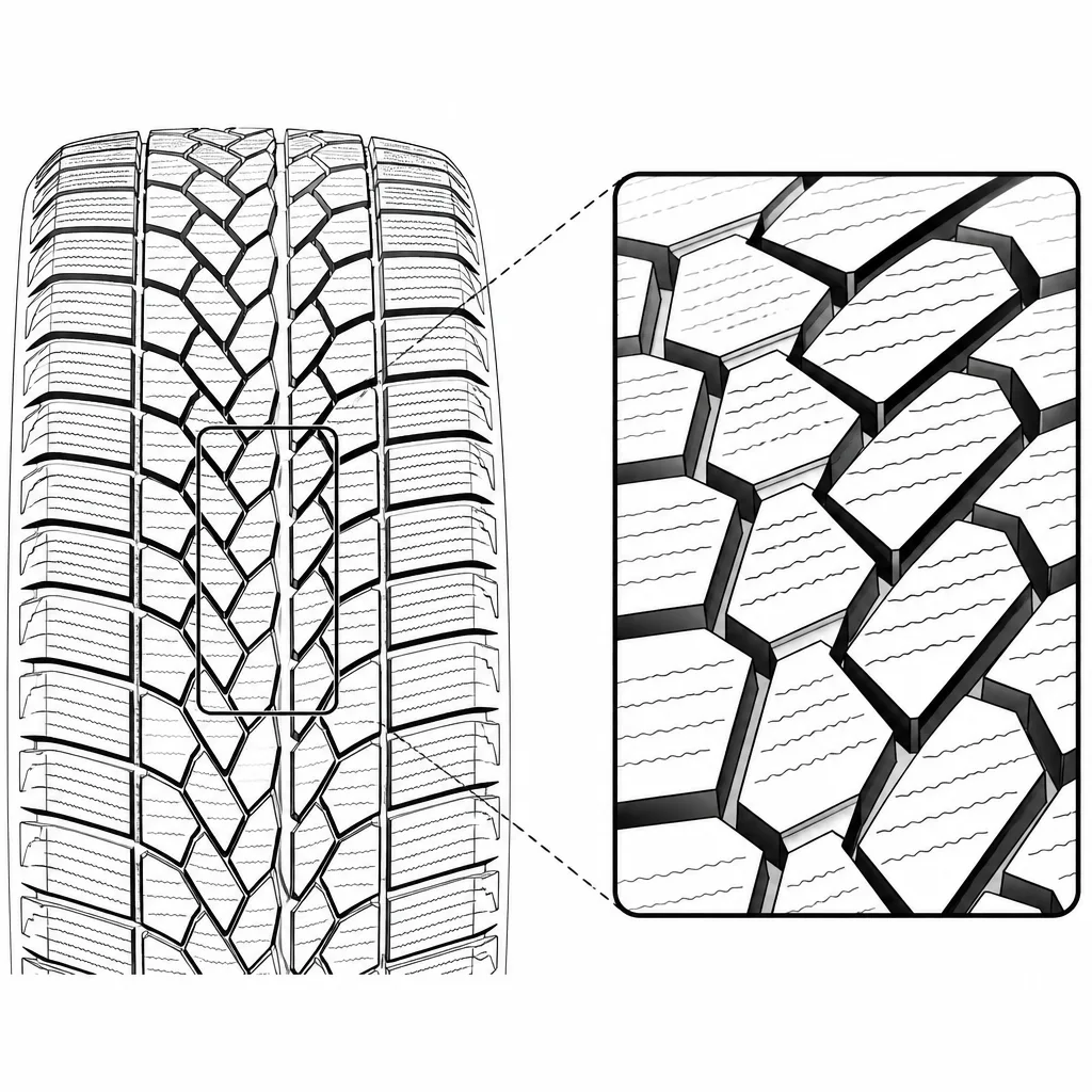 Schéma illustratif : Blocs polygonaux imbriqués présentant des ligaments de largeur variable