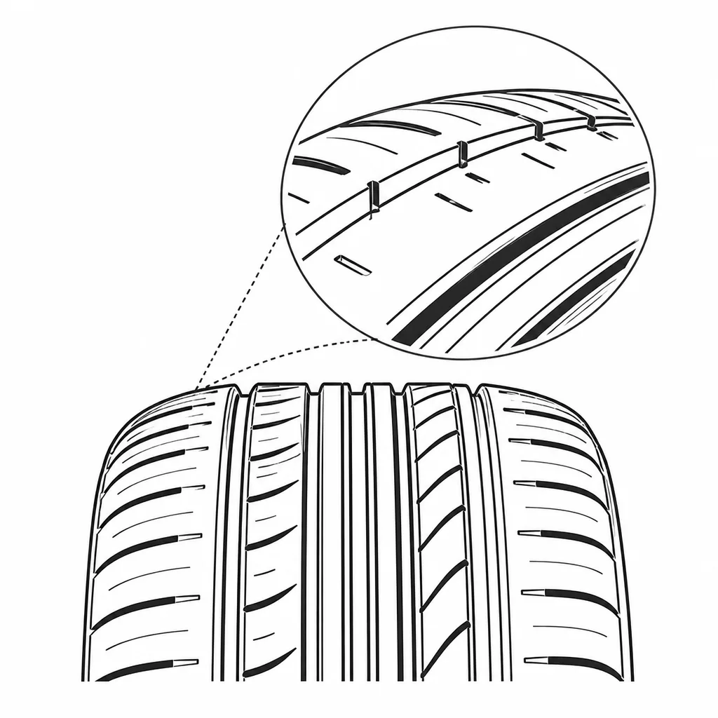 Schéma illustratif : Encoches transversales courtes ne traversant pas entièrement les rangées longitudinales