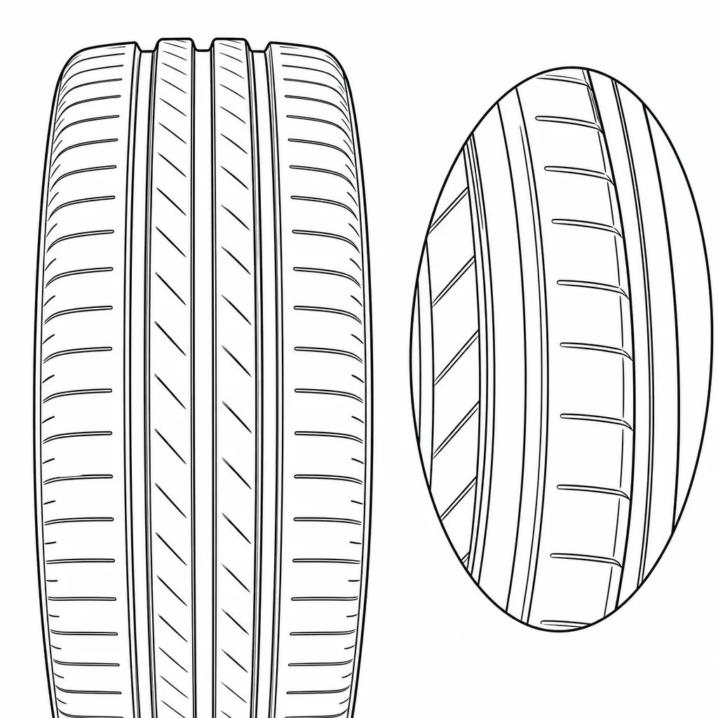 Schéma illustratif : Bandes d’épaule semi-continues munies de fines encoches