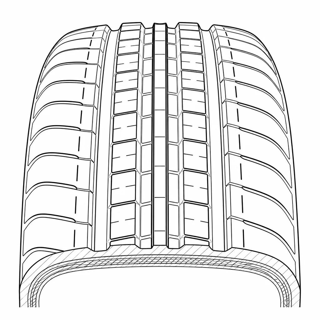 Schéma illustratif : Élément axial étroit encadré par les deux rangées intermédiaires