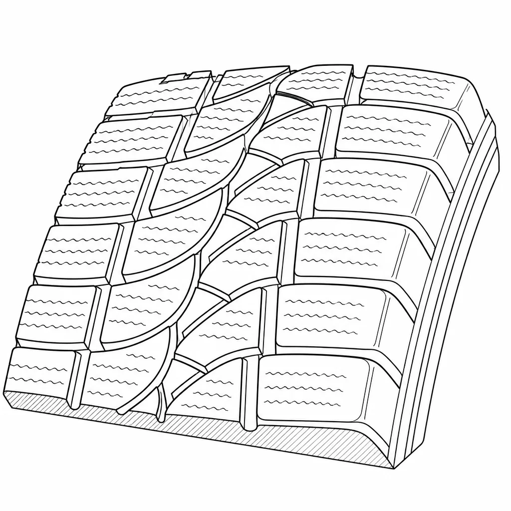 Schéma illustratif : Angles arrondis des blocs périphériques