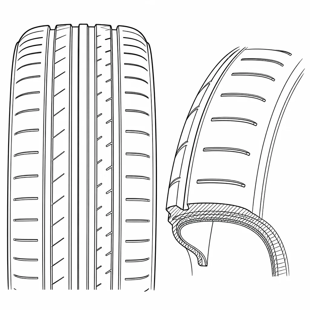 Schéma illustratif : Épaules semi-continues à encoches fines et régulières