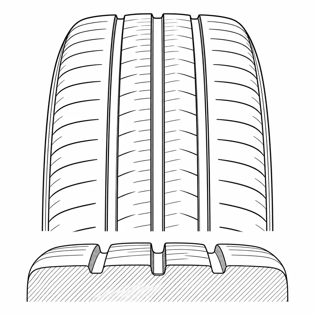 Schéma illustratif : Bande médiane étroite encadrée par des vides longitudinaux